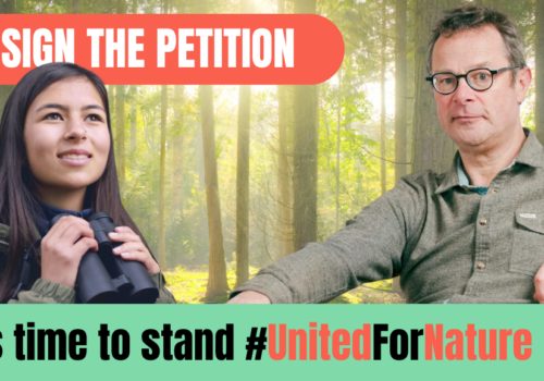 Hugh Fearnley-Whittingstall stands #United for Nature